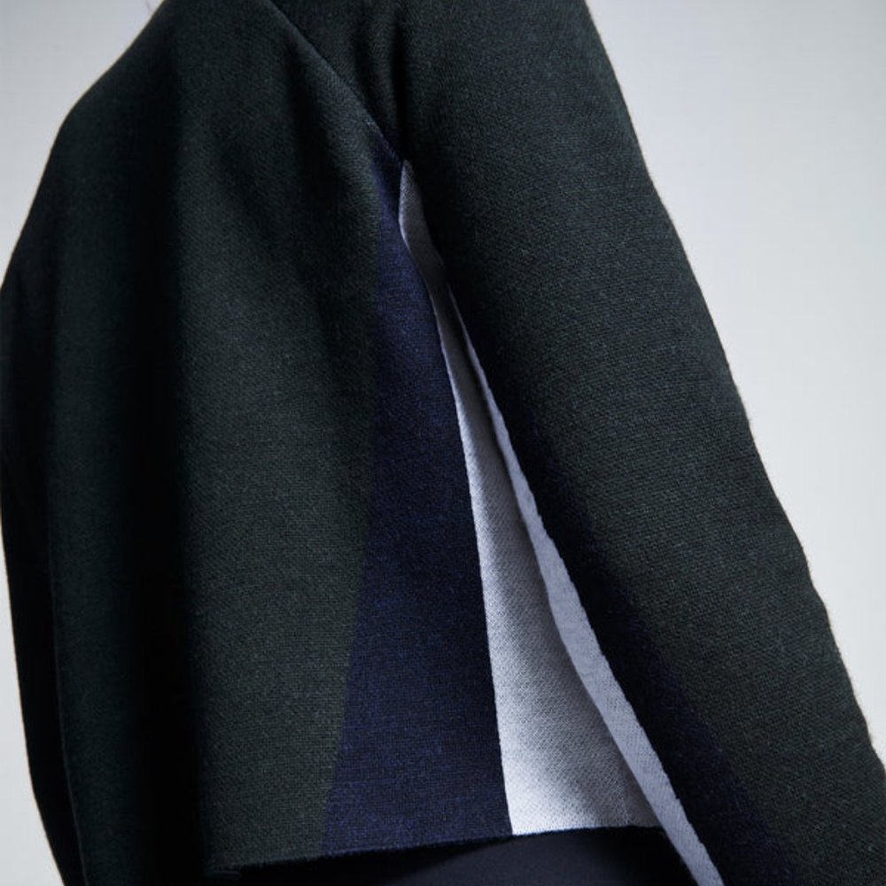 New LNDR Soft Vigilante 100% merino wool boxy cropped colorblock knit sweater - Picture 6 of 14